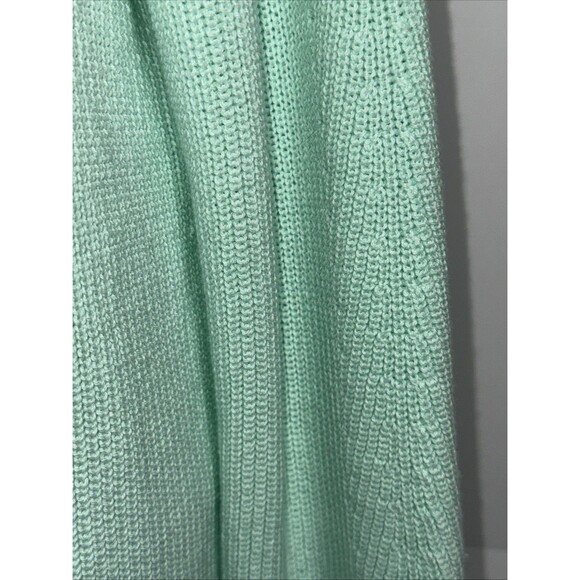 J. Jill Mint Green Cardigan Sweater Open Front MEDIUM TALL Longer Cotton EUC - Picture 4 of 14
